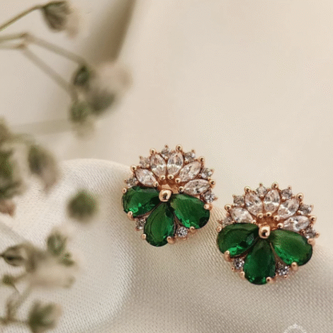 Emerald Green CZ Earrings (St2875)