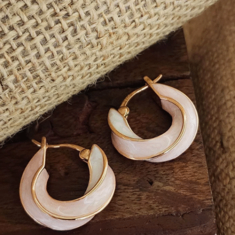 Pinkish Enamel Earrings (St3055)