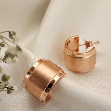 Rose Gold Plain Earrings (St2902)
